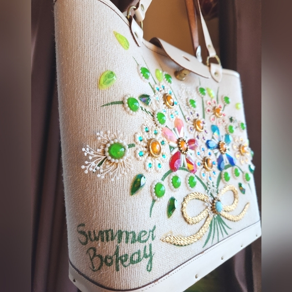 60s ENID COLLINS Summer Bokay Iconic Collector EC Texas Gems Purse Hand Bag EUVC - Picture 8 of 16